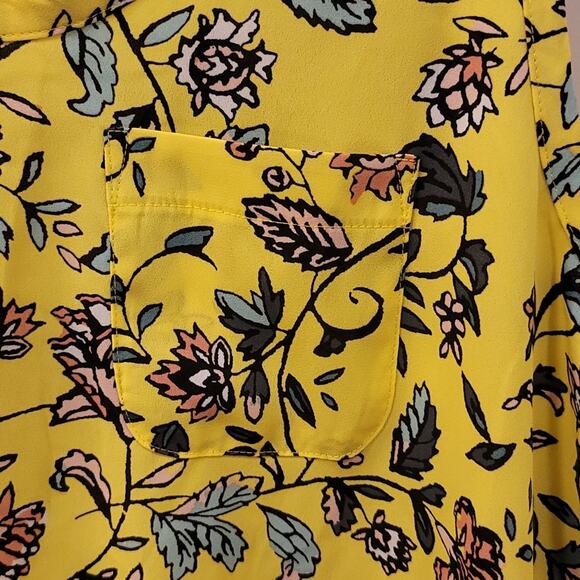 Loft Cottagecore Yellow Floral Sleeveless Tank Top Blouse - Picture 4 of 6